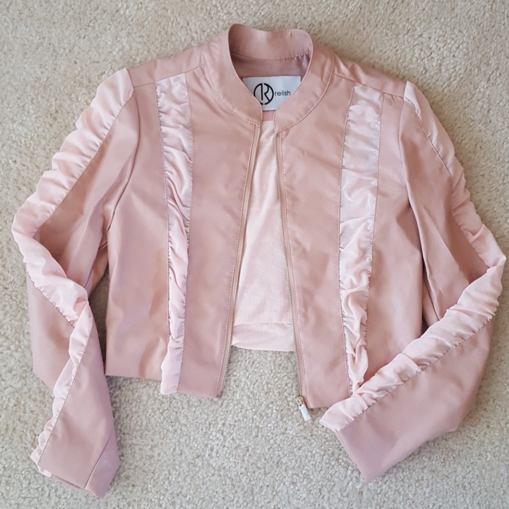 NWT Relish Girls Designer Faux Leather Jacket